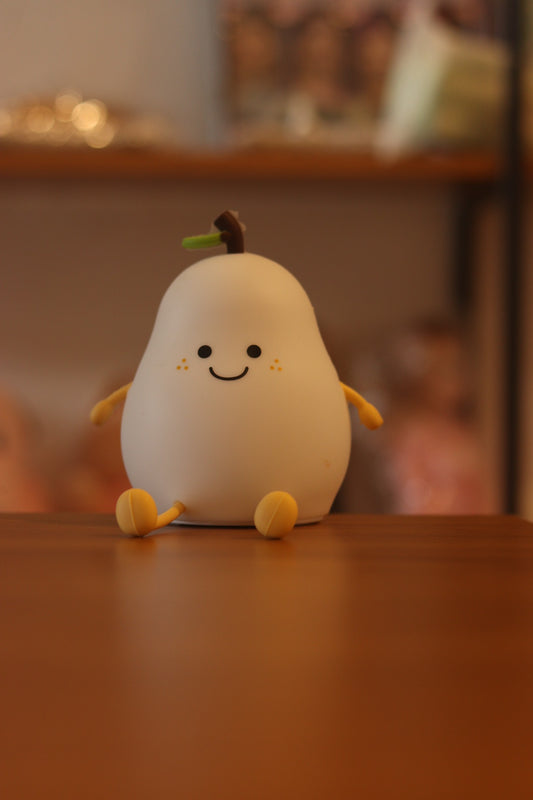 Pear Silicone Night Light Lamp - USB Rechargeable LED with 7 Colors | Soft Nursery Light for Kids Room & Baby Gift | Onebest