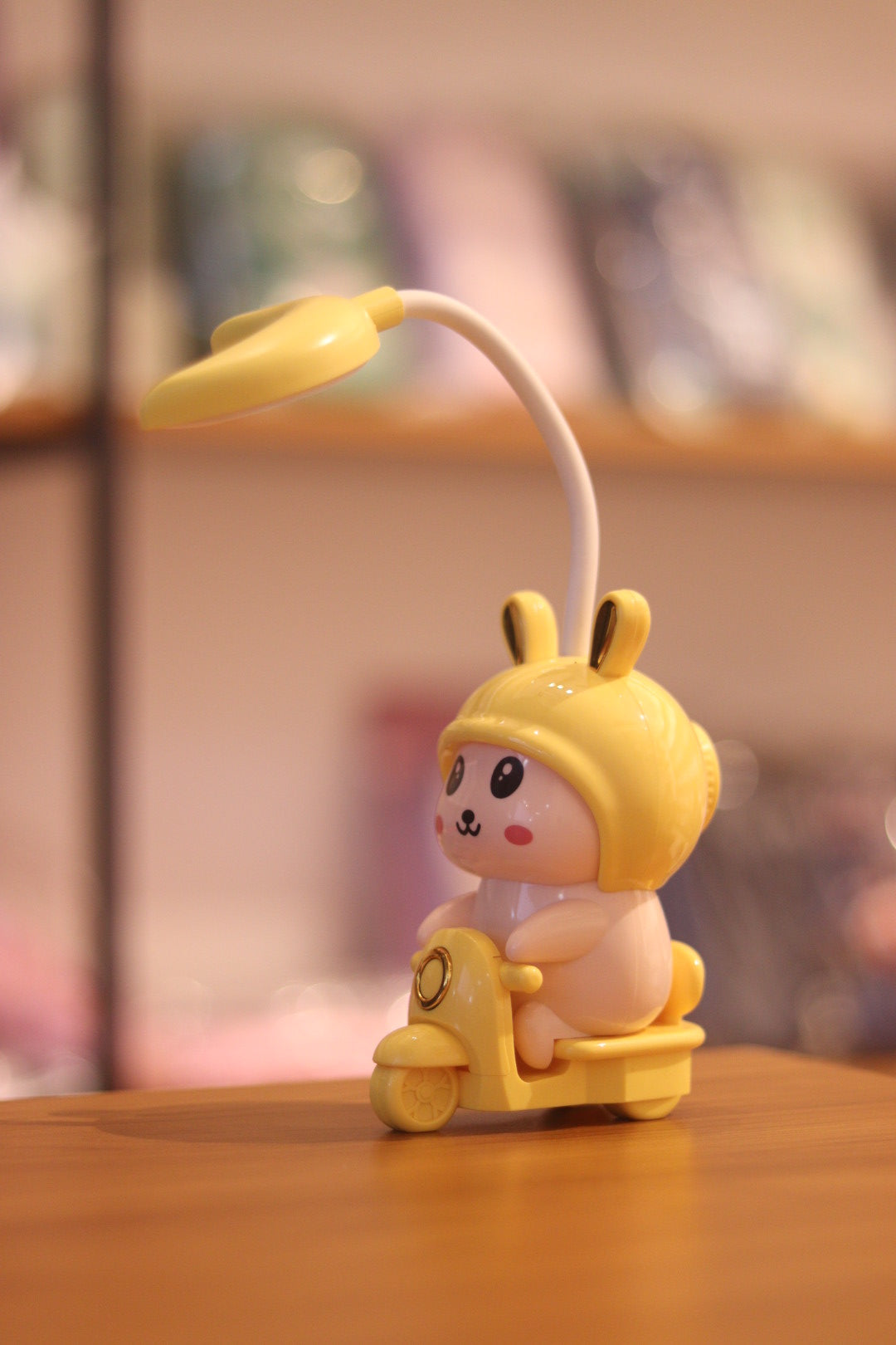 Bunny & Piggy on Scooter - Multipurpose USB Rechargeable Cartoon Table Lamp | LED Night Light for Kids Bedroom & Desk | Onebest