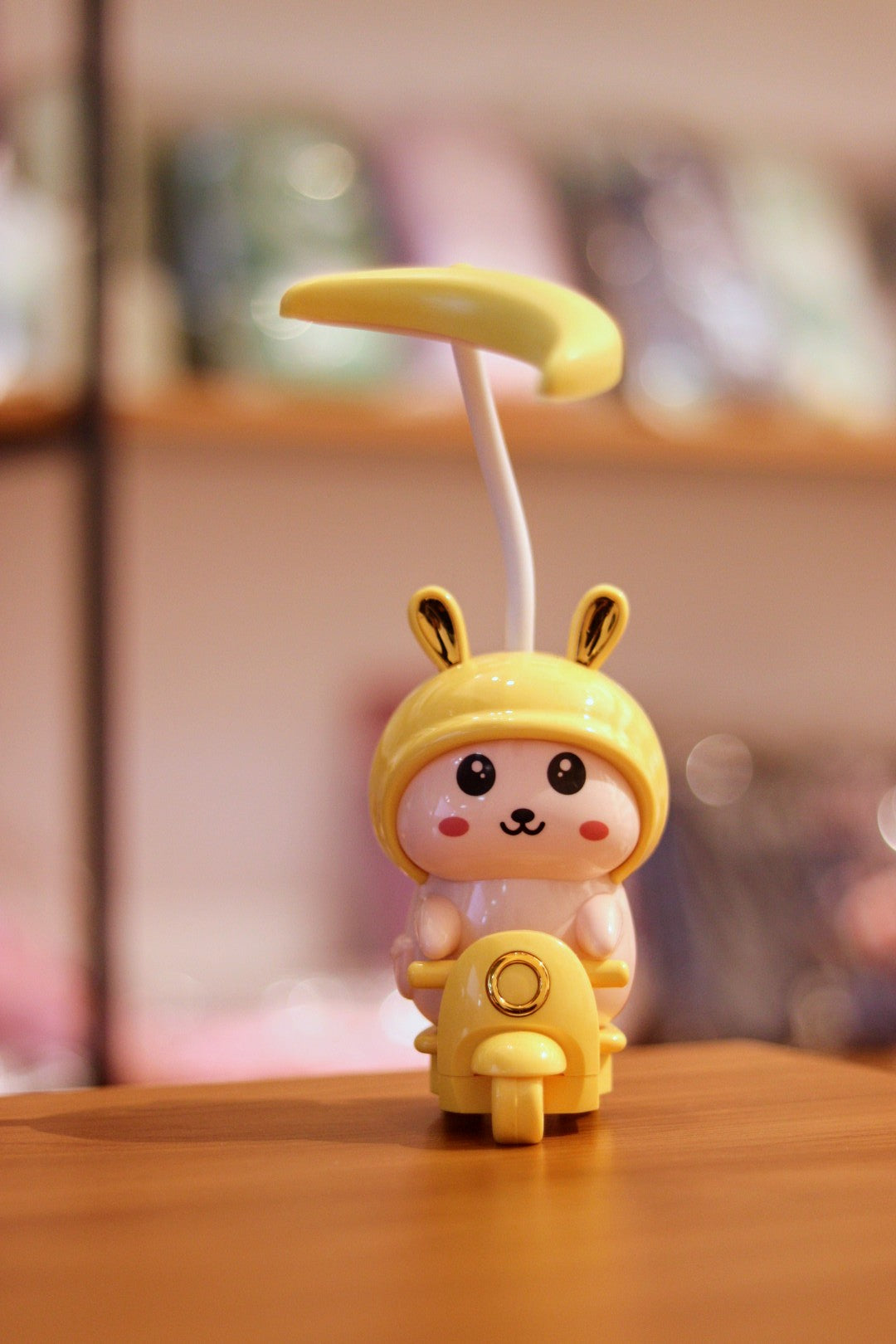 Bunny & Piggy on Scooter - Multipurpose USB Rechargeable Cartoon Table Lamp | LED Night Light for Kids Bedroom & Desk | Onebest