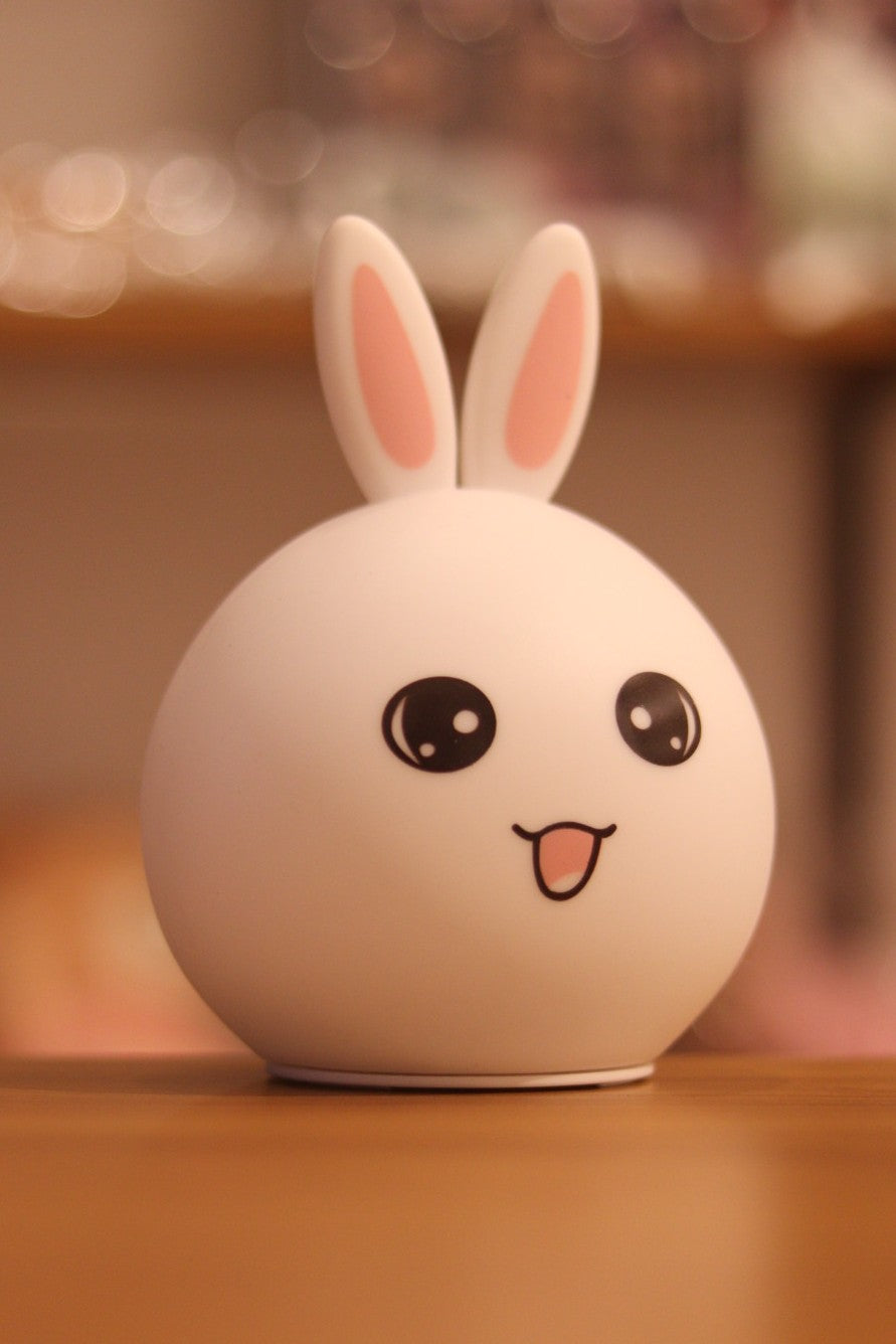 Rabbit Bunny Silicone Night Light Lamp – USB Rechargeable LED with 7 Colors | Soft Nursery Light for Kids Room & Baby Gift | Onebest