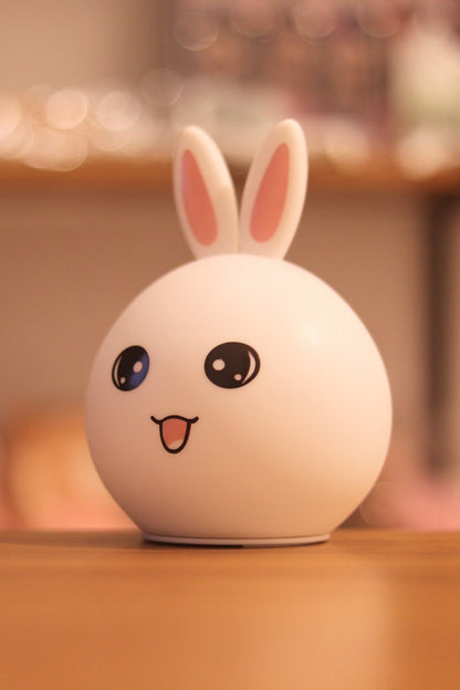 Rabbit Bunny Silicone Night Light Lamp – USB Rechargeable LED with 7 Colors | Soft Nursery Light for Kids Room & Baby Gift | Onebest