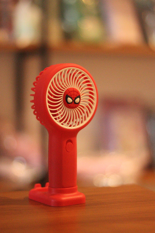 Spiderman Portable Mini Fan - USB & Battery Rechargeable | High-Speed Handheld Cooling Fan for Travel, Office & Outdoor | Onebest