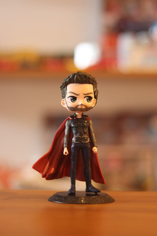 Thor with Beard Action Figure - Marvel Superhero Collectible Figurine with Hammer & Stand | Viking-Style Thor Mini Toy for Fans & Kids | Onebest