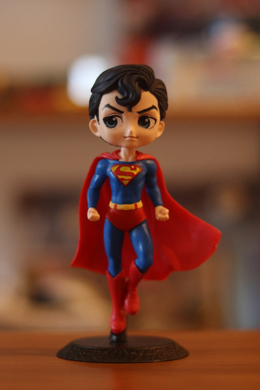 Superman Q Posket Action Figure | Cute Anime-Style Chibi Collectible for Home Decor, Office Desk & Study Table | Onebest