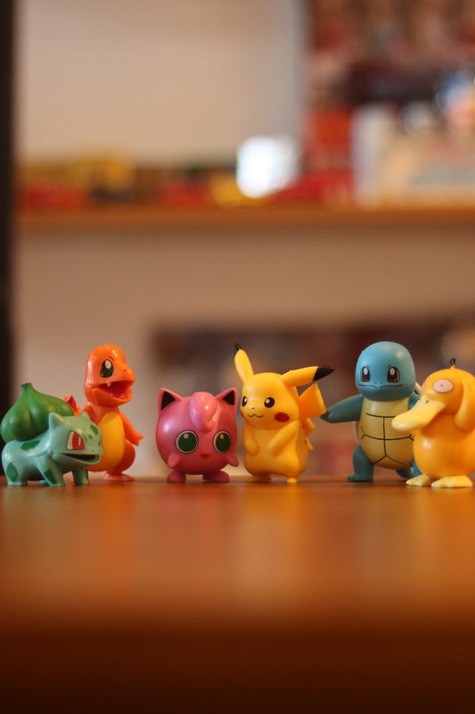 Pokemon Miniature Action Figure Set of 6 - Pikachu, Charmander, Bulbasaur, Squirtle, Psyduck, Jigglypuff | 7.5cm Collectible Toys | Onebest