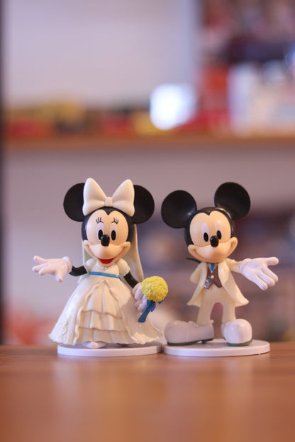 Mickey & Minnie Mouse Wedding Pose Figures - Bride & Groom Toy Set | Cute Home Decor, Tabletop Showpiece, Gift for Kids & Disney Fans | Onebest