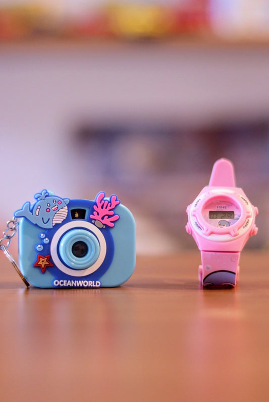 Kuromi Digital Watch for Kids with Cute Camera Keychain | Sanrio Gift Combo | Onebest