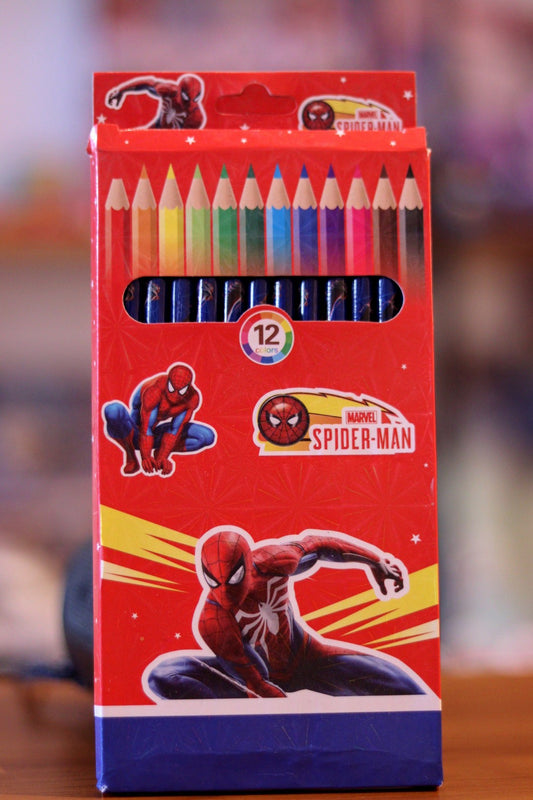 Spiderman Cartoon Color Pencil Set - 12 Colors for Kids | Onebest