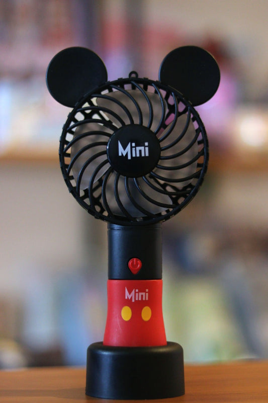 Mickey Mini Portable Hand Fan - Cute & Rechargeable | Handheld Cooling Fan for Travel, Office and Outdoor | Onebest
