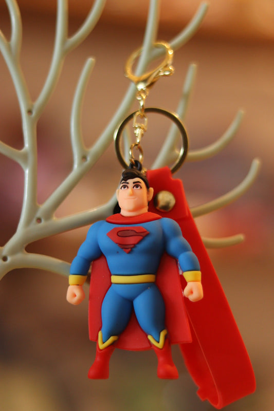 Superman 3D Keychain - Cool Rubber or Silicone Key Ring for Kids & Superhero Fans | Onebest