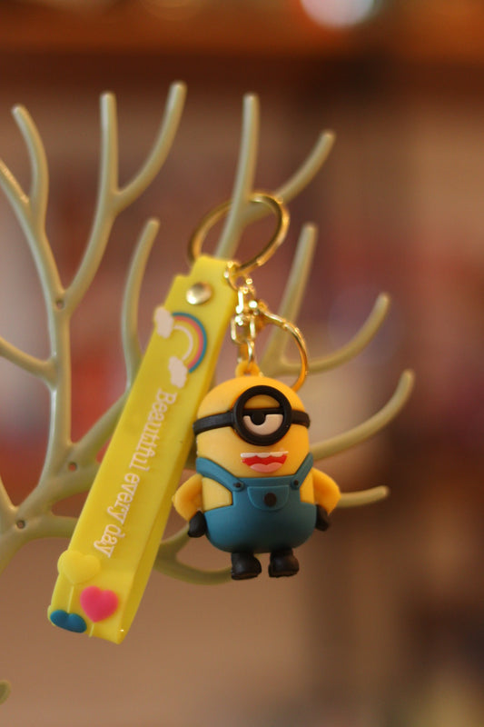 Minions 3D Keychain - Cute Rubber Silicone Bag Charm for Kids | Onebest