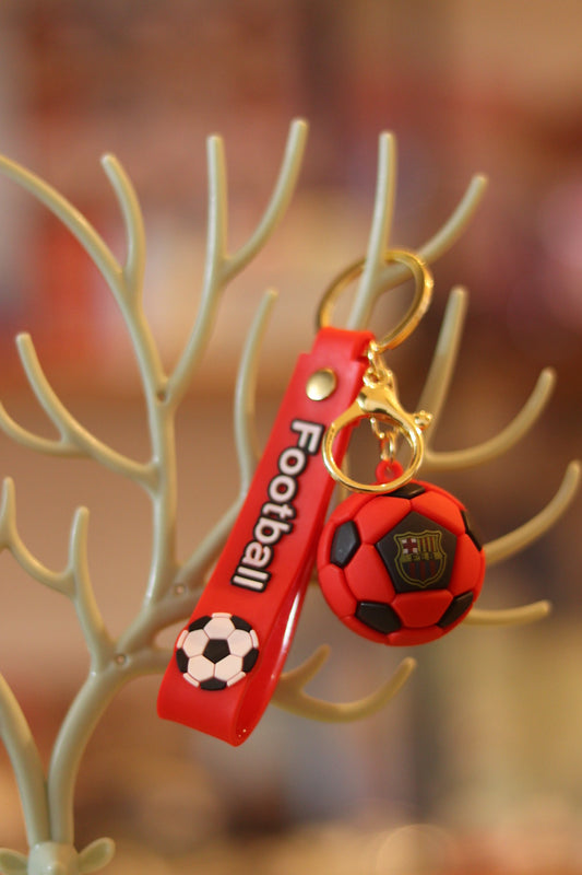 FC Barcelona Football Keychain - Red & Black Football Rubber or Silicone Keychain | Onebest