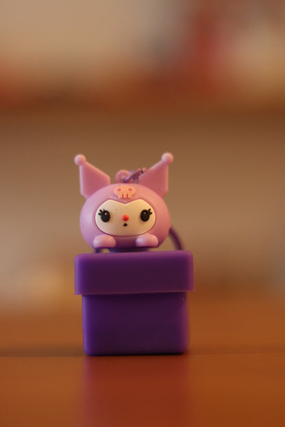 Silicone Kuromi Lamp Keychain with Light | Cute LED Anime Key Ring | Onebest