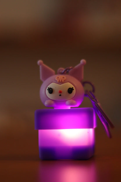 Silicone Kuromi Lamp Keychain with Light | Cute LED Anime Key Ring | Onebest