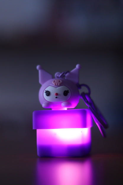 Silicone Kuromi Lamp Keychain with Light | Cute LED Anime Key Ring | Onebest