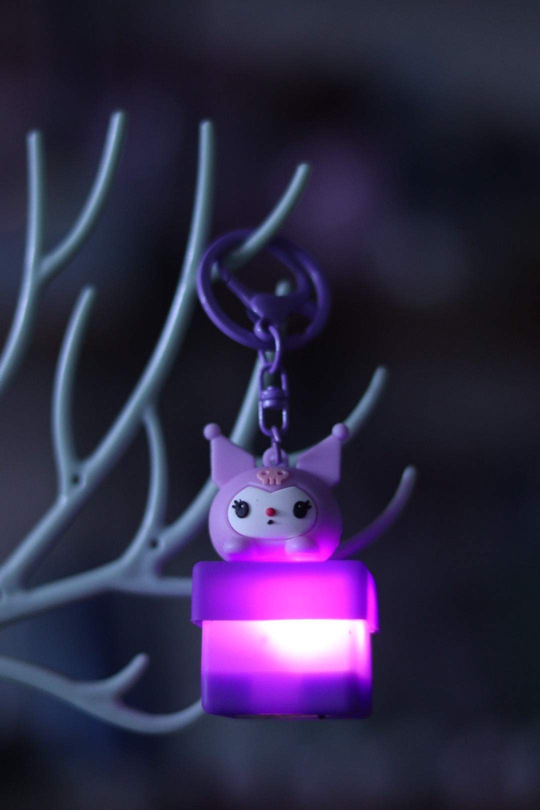 Silicone Kuromi Lamp Keychain with Light | Cute LED Anime Key Ring | Onebest