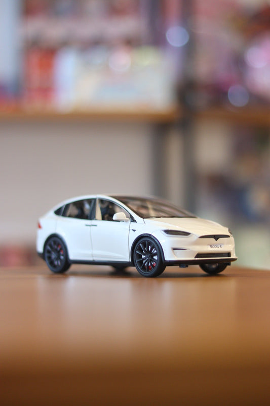 Tesla Model X Diecast Electric Car & RV Camper Toy Set - Sound, Lights, Charging Station & Pullback Action | Onebest