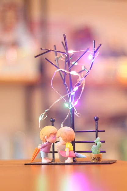Romantic Couple Showpiece with Tree Stand - Fairy Lights Included | Onebest