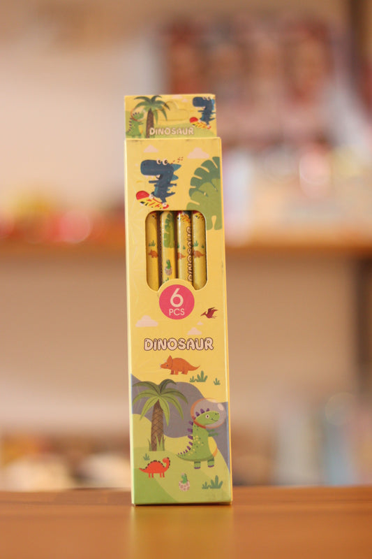Cute Dinosaur Cartoon Pencils - 6 Pencils Pack | Onebest