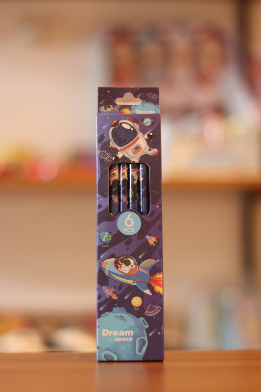 Space Theme Cartoon Pencils - 6 Pencils for Kids | Onebest
