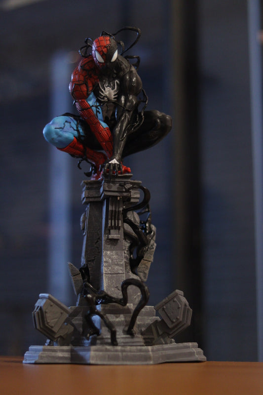 Spider-Man Venom Takeover Action Figure with Light - 35cm Hero Decor on Pillar with Light | Onebest