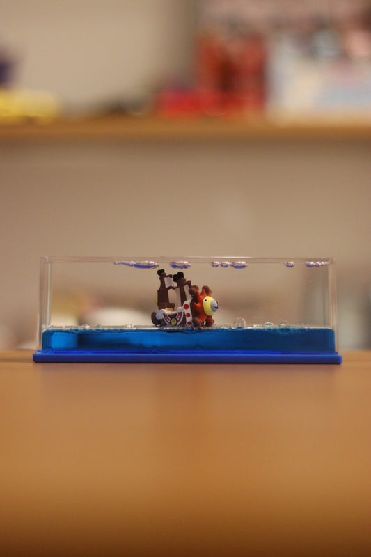One Piece Luffy Ship in Blue Water - Cuboid Showpiece for Home, Office & Car Dashboard | Onebest