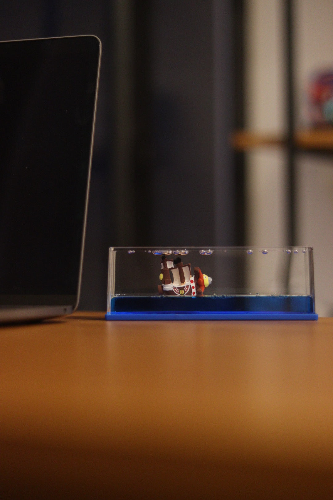 One Piece Luffy Ship in Blue Water - Cuboid Showpiece for Home, Office & Car Dashboard | Onebest