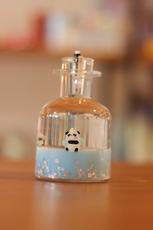 Floating Panda Bottle-Shaped Water Showpiece with LED Light | Cute Table Decor | Onebest