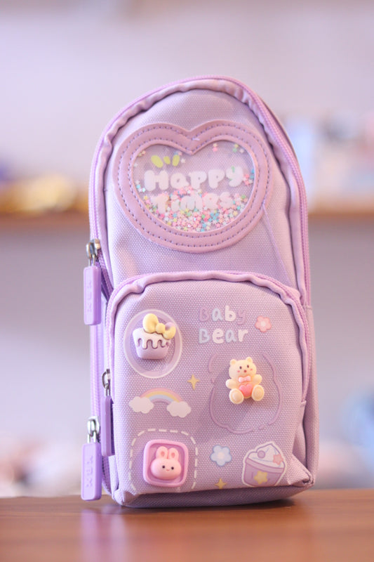 Happy Times 3D Bear Pencil Pouch for Kids - Cute & Soft Stationery Organizer | Onebest