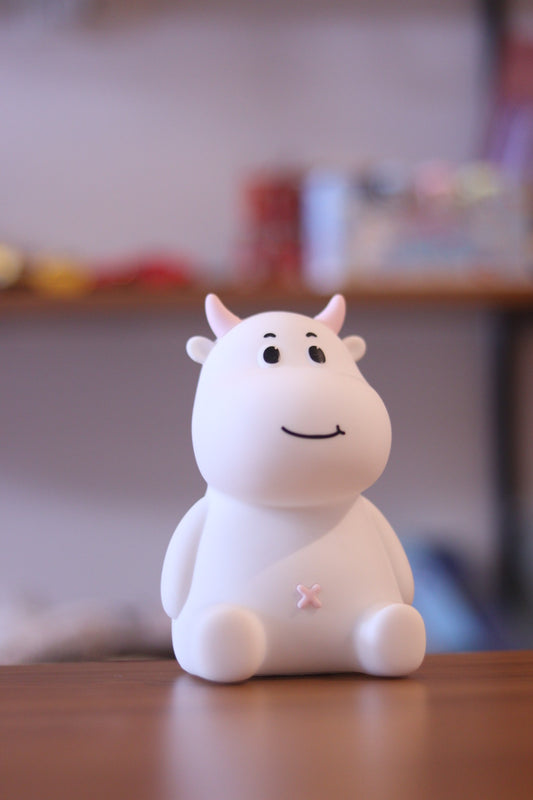 Cute Cow Silicone Night Light Lamp | 7 Color USB Rechargeable LED | Soft Nursery Light for Kids Room & Baby Gift | Onebest