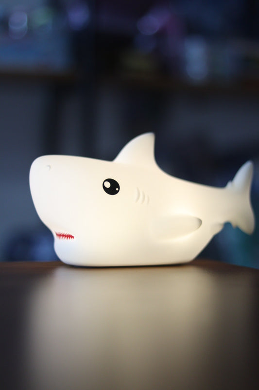 Cute Shark Silicone Night Light Lamp | 7 Color Changing USB Rechargeable LED Light for Kids Room & Baby Gift | Onebest