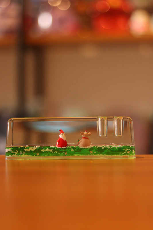 🎅 Santa & Reindeer Christmas Pen Stand | Liquid Glitter Desk Organizer Gift by Onebest