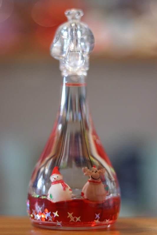 ⛄ Snowman & Reindeer Christmas Globe Bottle | Cute Festive Decor Gift by Onebest