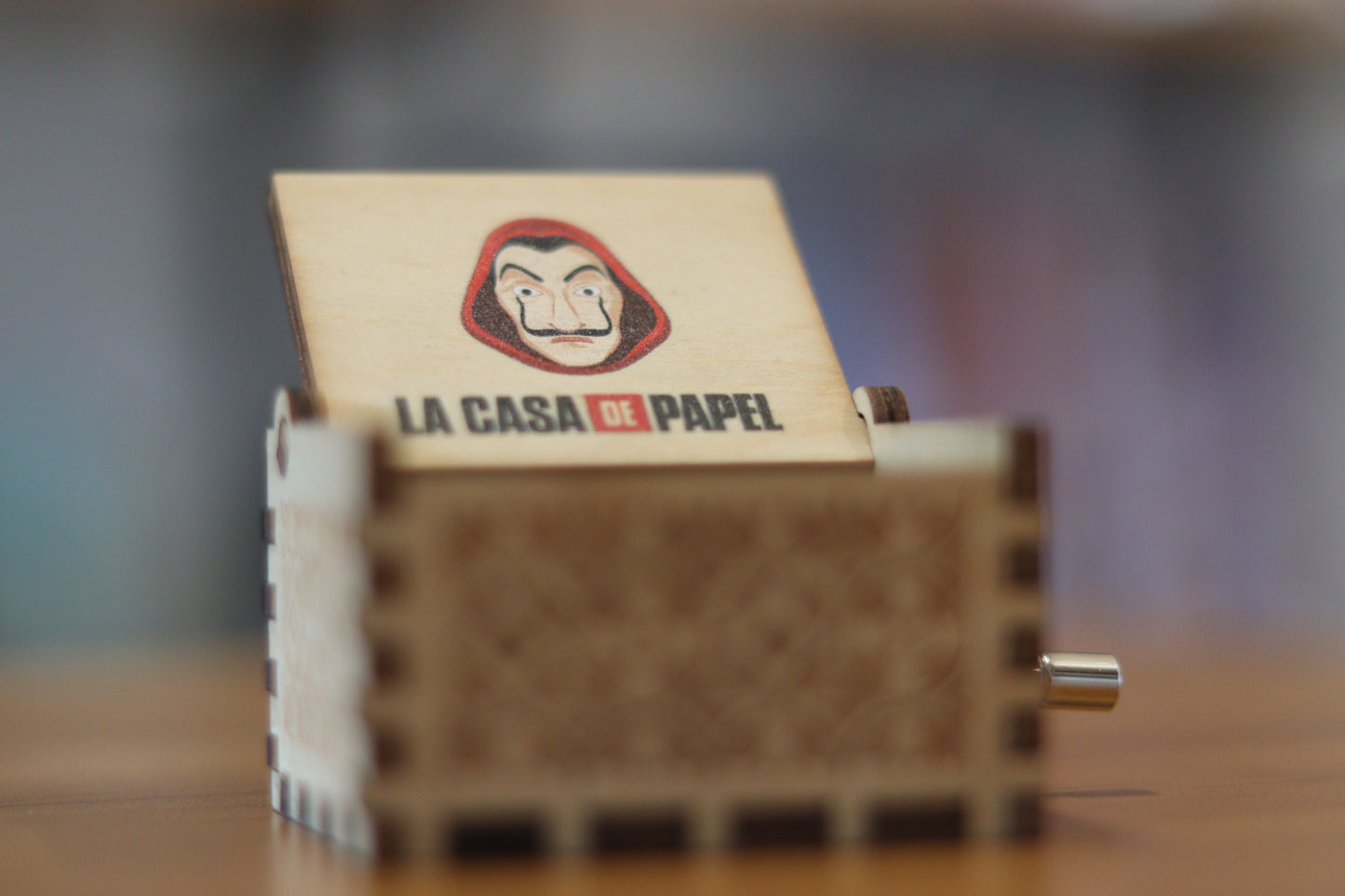 La Casa de Papel Wooden Hand-Crank Music Box | Vintage Musical Collectible | Onebest