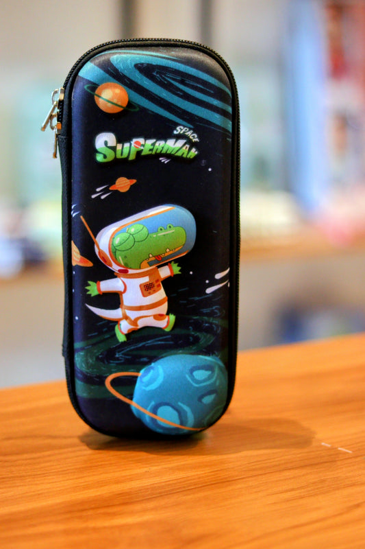 Space Dinosaur EVA Hard Pencil Case with Zipper – Cartoon Stationery Organizer for Kids | Onebest