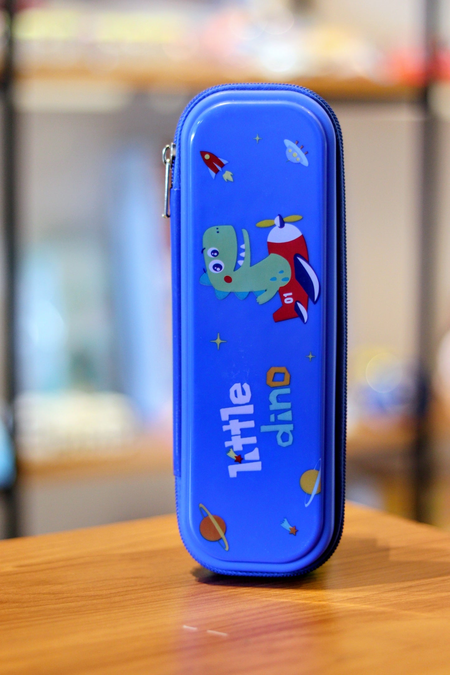 Dino EVA Hard Pencil Case with Fixed Pen Slots – Space Cartoon Zipper Stationery Box | Onebest