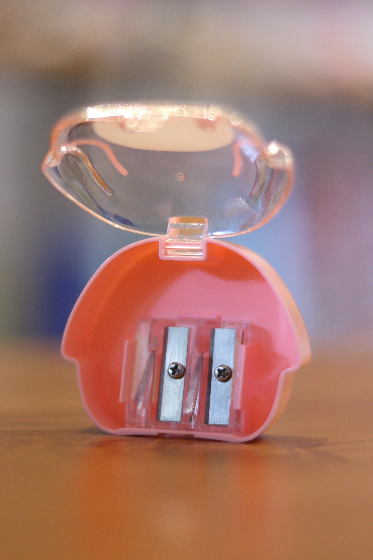 Cute Cartoon Double-Hole Pencil Sharpener – Mini Transparent Sharpener with Storage Box | Aesthetic Stationery Gift for Kids & Students | Onebest