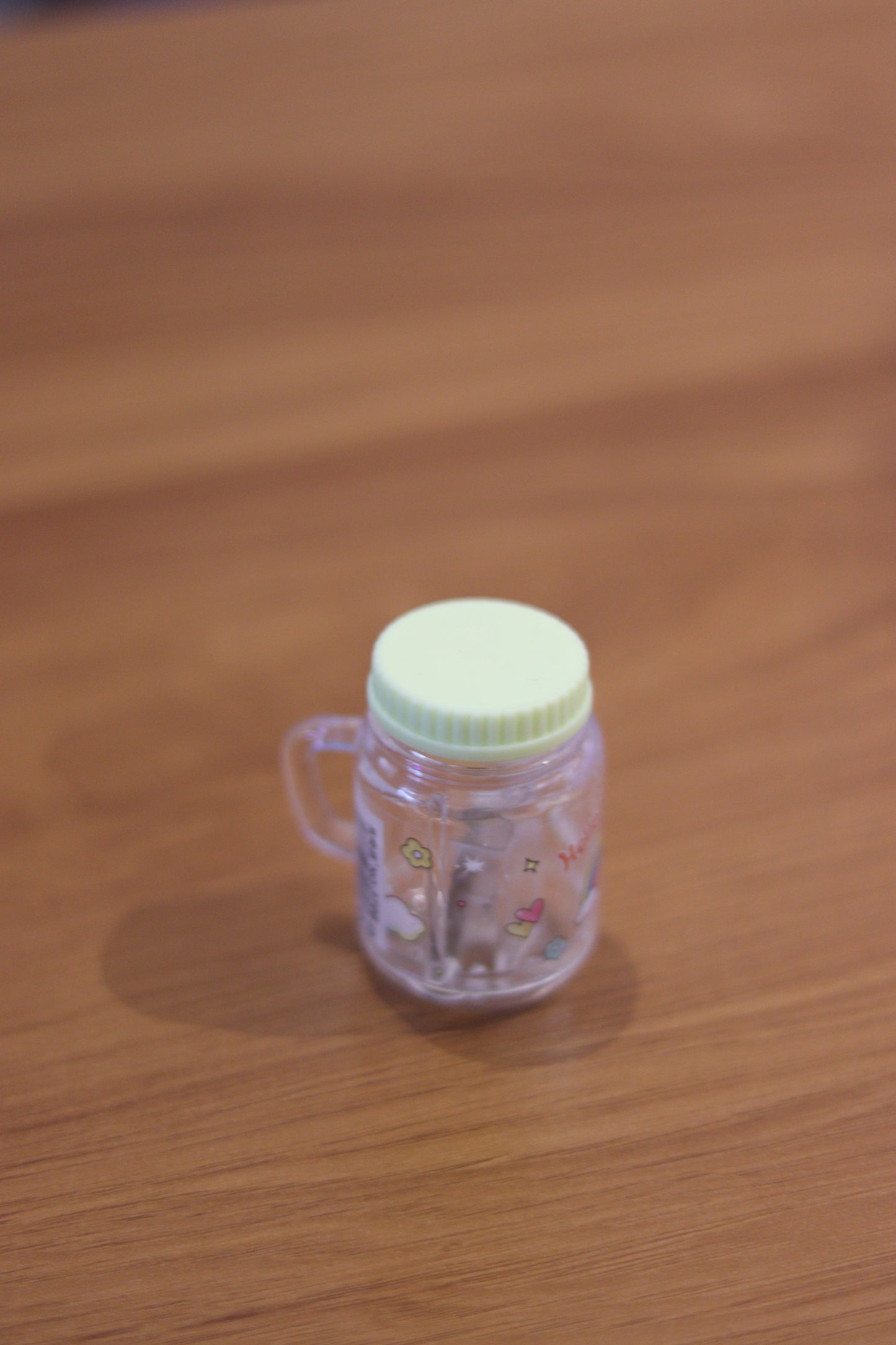 Cute Mini Jar Sharpener – Unicorn Print Pencil Sharpener with Handle | Aesthetic Stationery Gift for Kids & Students | Onebest