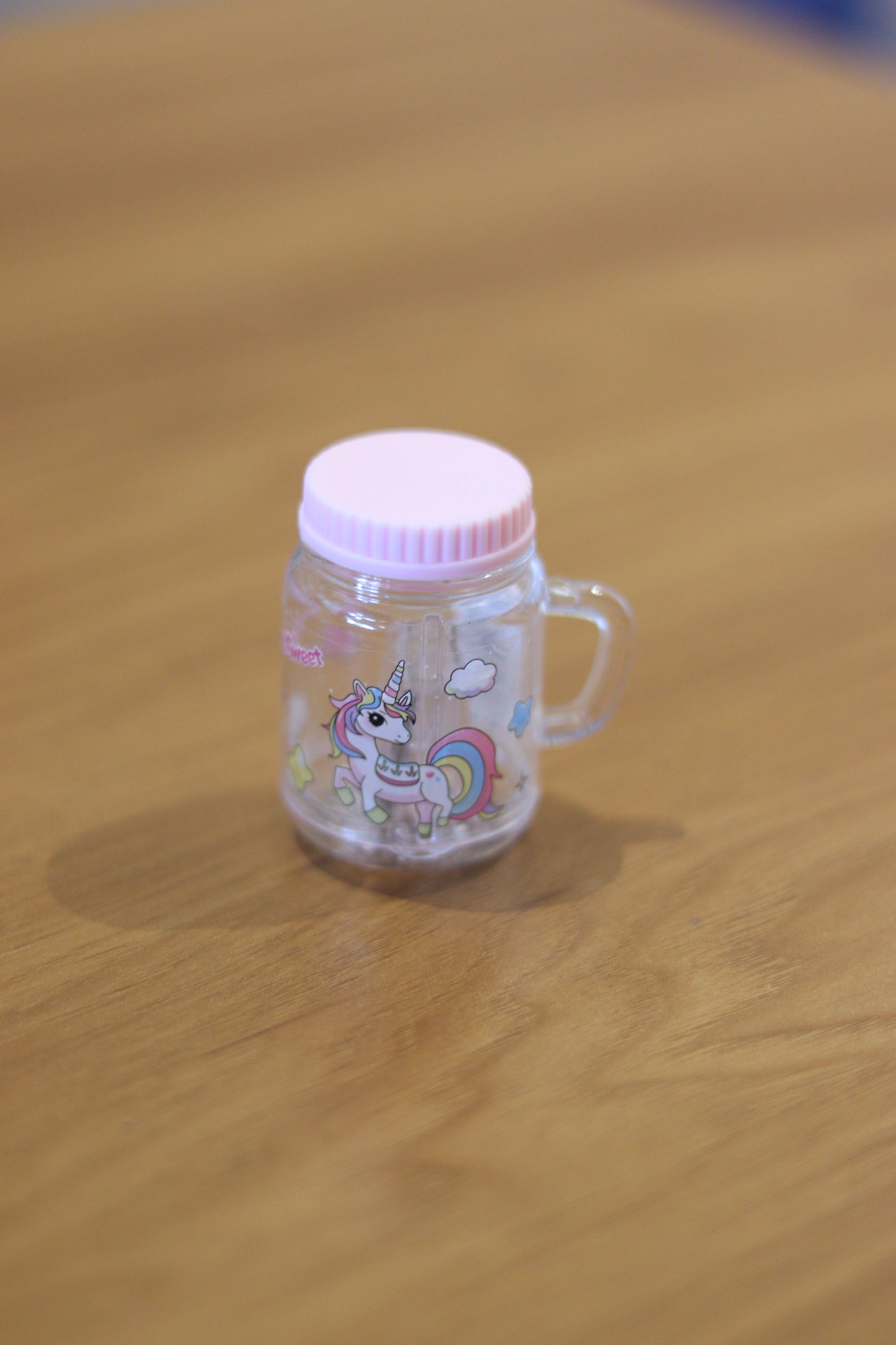 Cute Mini Jar Sharpener – Unicorn Print Pencil Sharpener with Handle | Aesthetic Stationery Gift for Kids & Students | Onebest