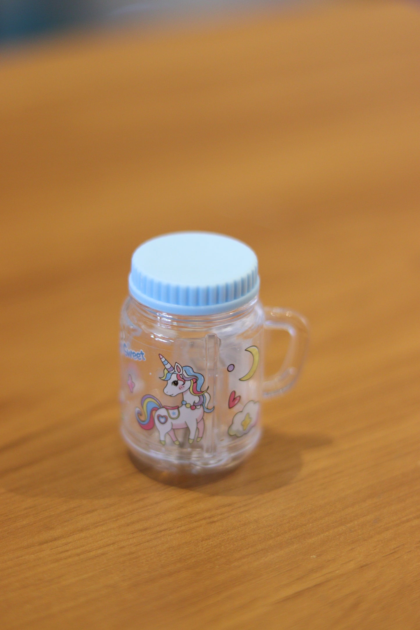 Cute Mini Jar Sharpener – Unicorn Print Pencil Sharpener with Handle | Aesthetic Stationery Gift for Kids & Students | Onebest
