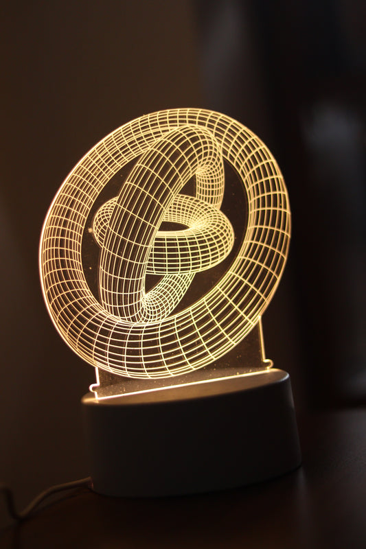 Infinity Loop 3D Illusion LED Lamp – Modern Geometric Acrylic Night Light for Home, Office & Gifting | Onebest