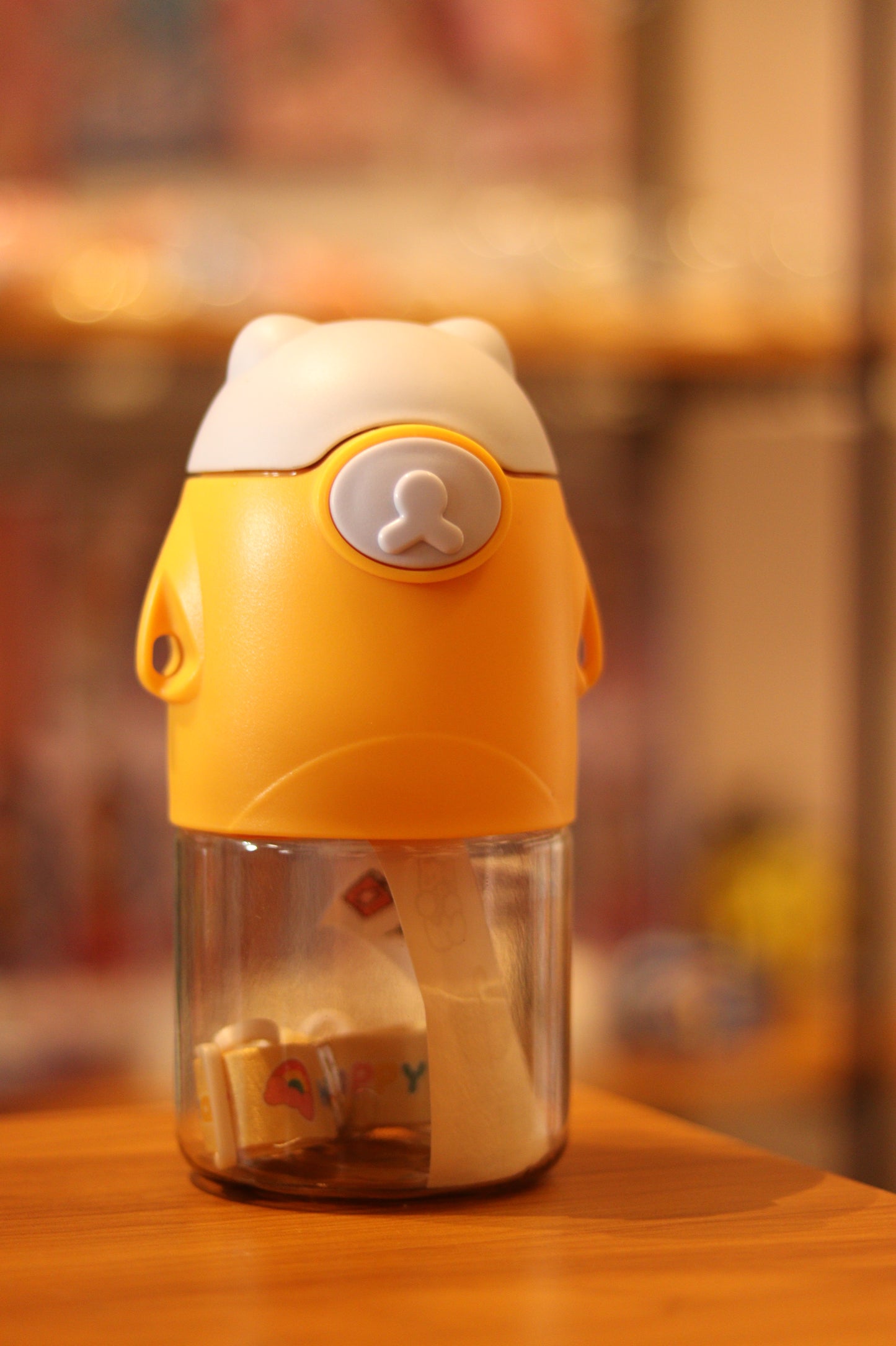 Cute Animal Flip-Straw Water Bottle for Kids – Leak-Resistant Mini Drinking Bottle | Onebest