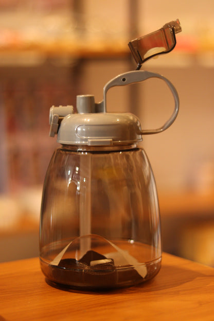 Transparent Plastic Water Bottle with Flip Straw Lid & Carry Handle | Leak-Proof Daily Hydration Bottle | Onebest