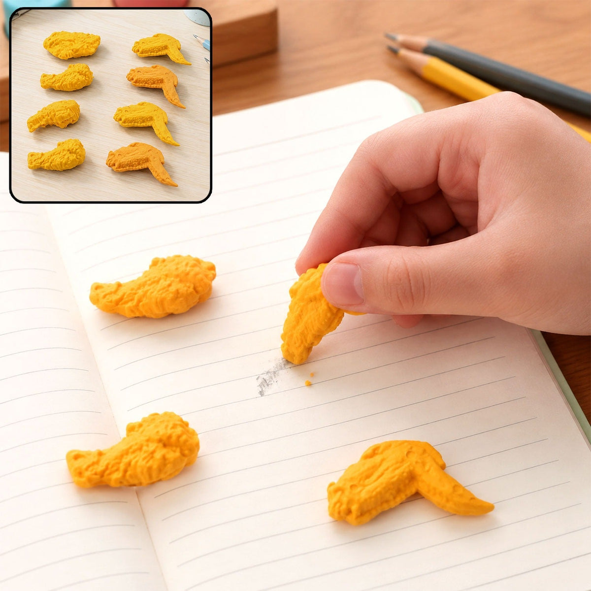 Chicken Erasers – Fun Wing & Leg Set