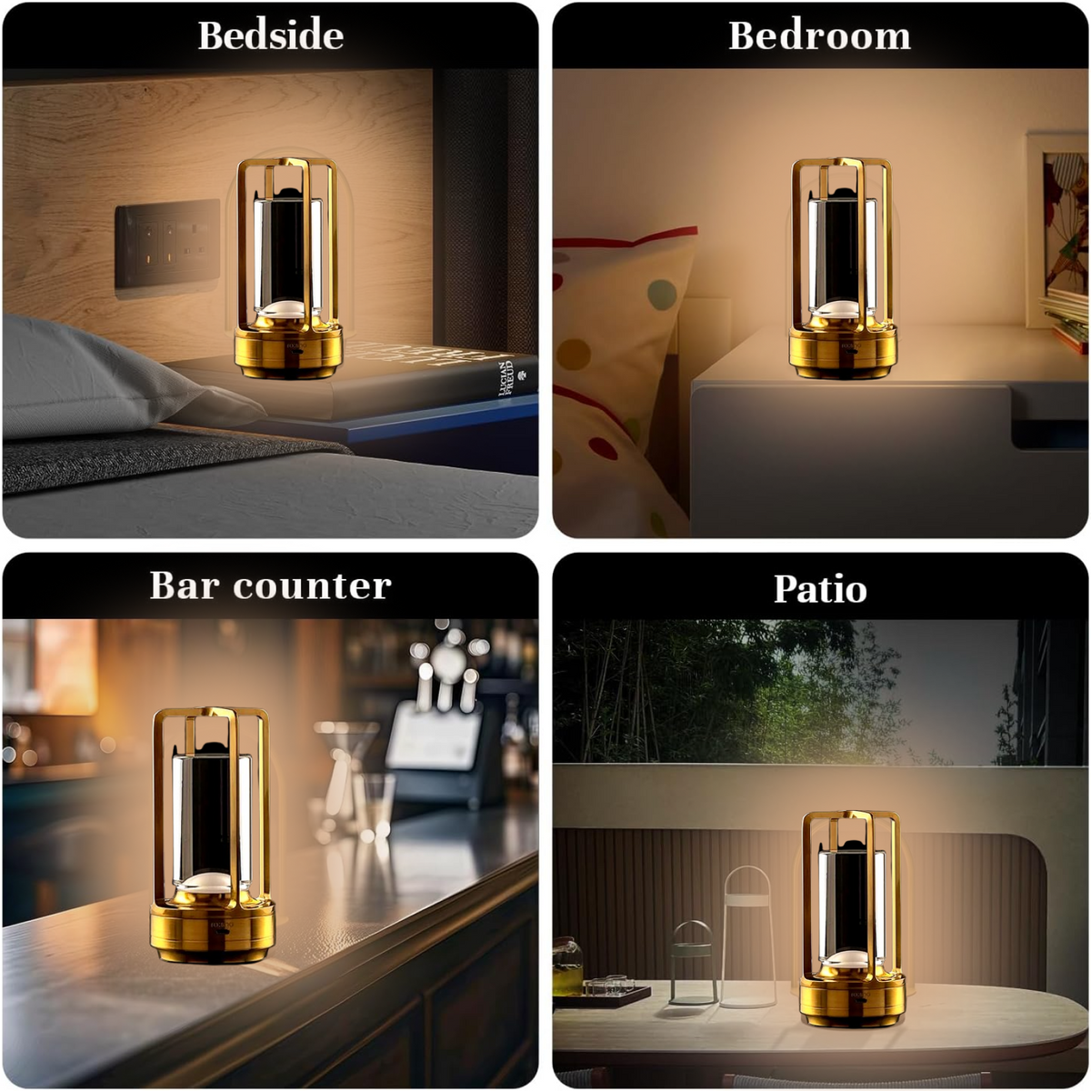 Crystal table lamp front view