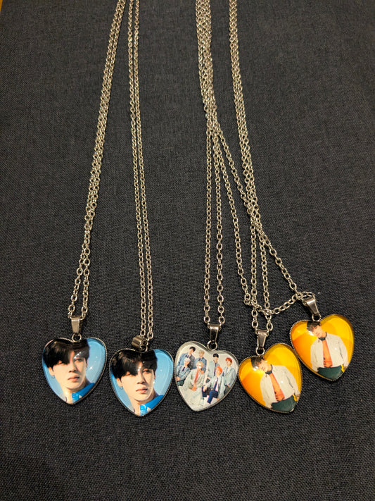 Heart-Shaped BTS Locket Necklace | K-Pop Inspired Jewelry for Fans | Onebest