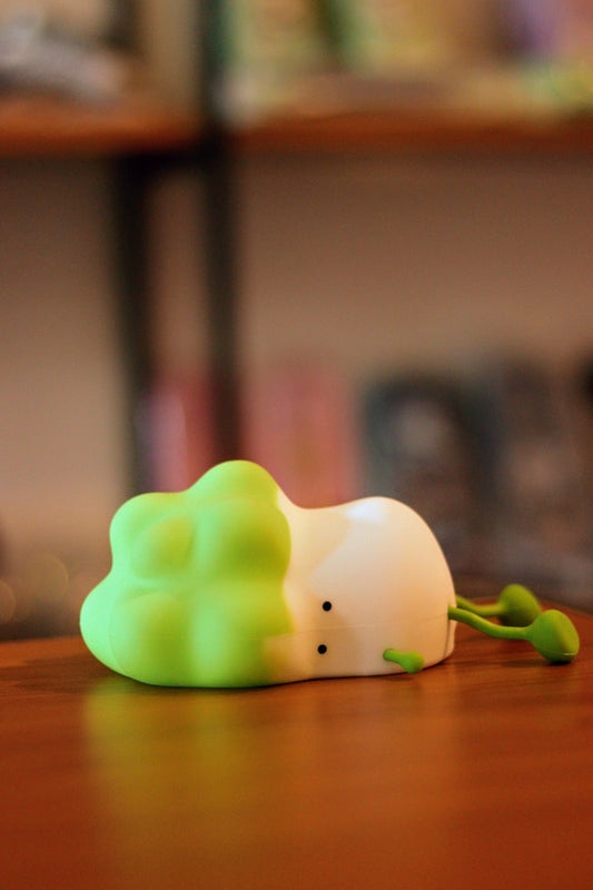 Cute Lying Green Cabbage Silicone Night Light Lamp - USB Rechargeable LED with 7 Colors | Soft Nursery Light for Kids Room & Baby Gift | Onebest