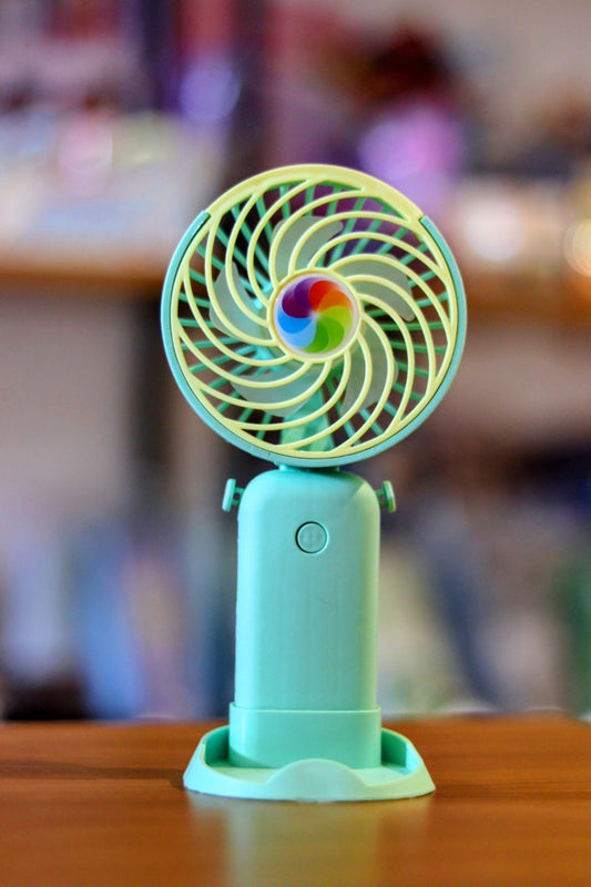 Rainbow Portable Handheld Mini Fan - USB/Battery Rechargeable | High-Speed Cooling for Travel, Office & Outdoor Use | Onebest