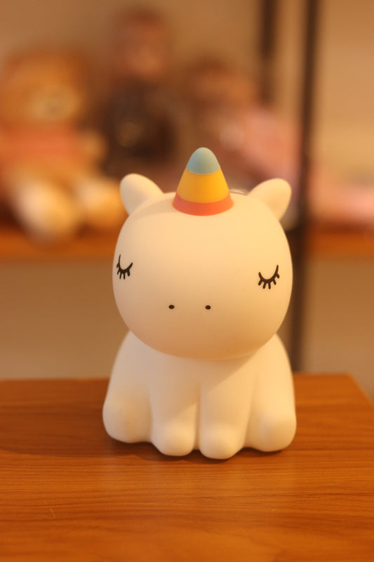 Cute Baby Unicorn Silicone Night Light Lamp - USB Rechargeable LED with 7 Colors | Soft Nursery Light for Kids Room & Baby Gift | Onebest