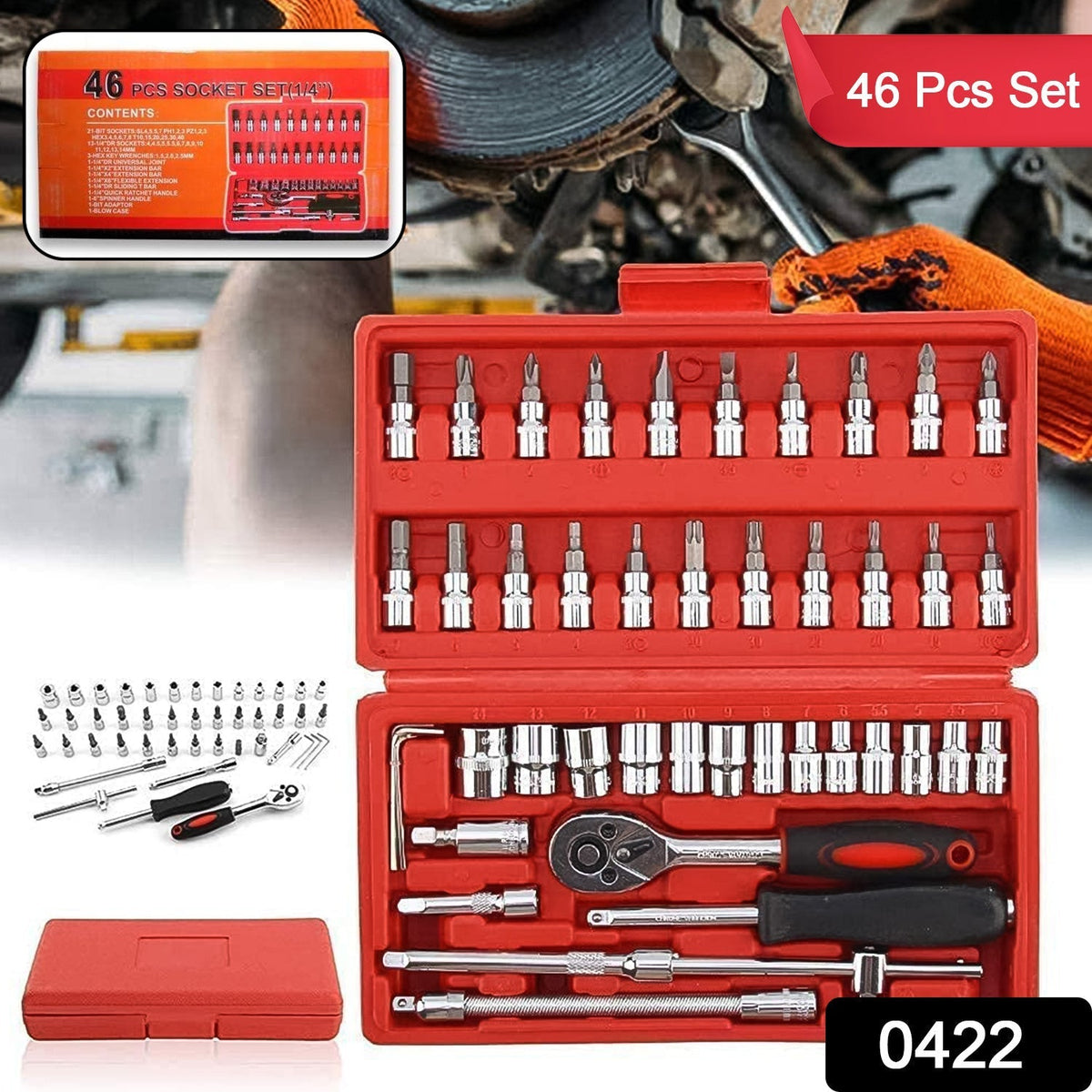46-piece socket set and ratchet wrench